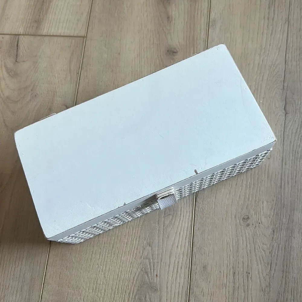 White Wood & Cane Box - Picture 2 of 4